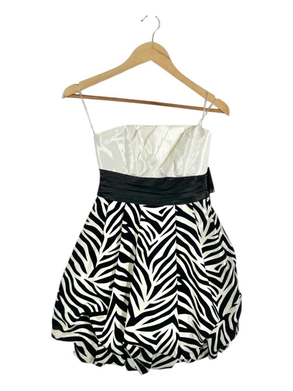Teeze Me Strapless Zebra‎ Y2K Bubble Mini Dress NWT NWW
